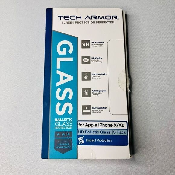 Tech Armor Glass Screen Protector HD Ballastic Glass For Iphone X/XS - Picture 1 of 5